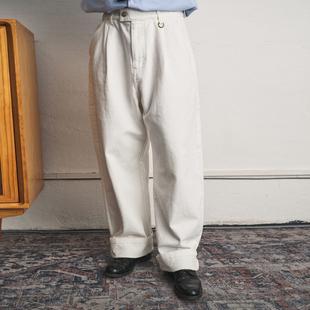 KUFFYLINK 宽松阔腿白色牛仔裤男款男士2024长裤加长版高个子