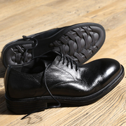 高品质四季款男士手工皮鞋意大利植鞣牛皮美式复古做旧真皮休闲鞋