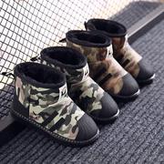 儿童雪地靴男童棉靴2023冬季保暖鞋宝宝加绒加厚靴子女童冬鞋