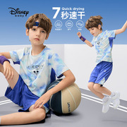 速干凉感 迪士尼男童短袖短裤套装儿童夏季两件装 小孩篮球运动服