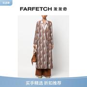 forteforte女士，图案印花超长外套farfetch发发奇