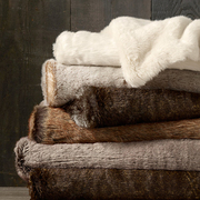 欧式春秋加厚毛绒毯子仿皮草毛毯沙发盖毯北欧样板房空调毯休闲毯