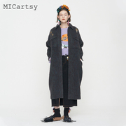 MICartsy王紫珊2020秋冬冬季星星钉珠毛呢外套长款大衣保暖