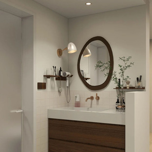现代防雾浴室镜玄关艺术造型，化妆镜不规则镜子，led高端装饰镜北欧