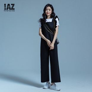 iaz棉麻连体裤春夏季女士韩版时尚，显瘦高腰直筒背带裤连体衣