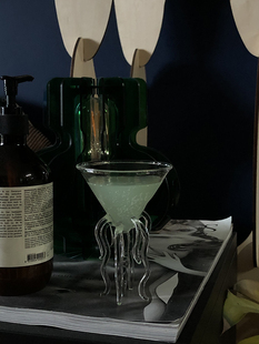 双子商店 创意欧式章鱼八爪鱼造型水晶鸡尾酒杯 创意酒杯