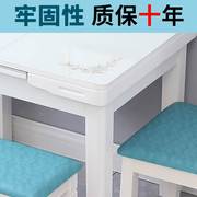 家用带电磁炉的餐桌椅组合小户型，可伸缩折叠钢化玻璃实木长方形桌