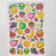 环保厨房橱柜防水瓷砖贴纸双面玻璃贴儿童认识水果单词贴画不留痕