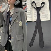 韩版黑领带男休闲衬衫装饰女潮流手打学院风细窄学生职业4cm领带