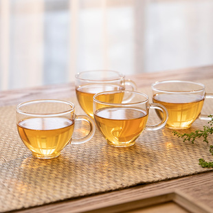 雅集茶具小资杯花草，茶杯子耐热玻璃品茶杯，品茗杯功夫茶具配件