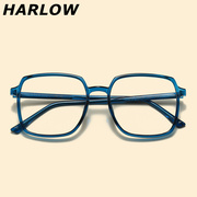 蓝色眼镜框可配近视镜片男女方，脸大框显瘦tr90网红款眼镜架韩版潮