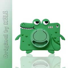 壳乐 绿色鳄鱼适用ipad保护套air5磁吸4苹果ipadpro2022平板2021硅胶air3/5创意套ipad10亚克力个性9女防弯