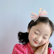 韩国甜美条纹蝴蝶结发夹 儿童发饰 宝宝可爱立体发卡女童顶夹头饰