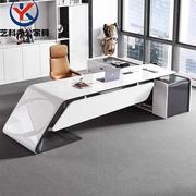 设计师款时尚烤漆总裁办公桌简约现代白色大班台创意科技风老板桌