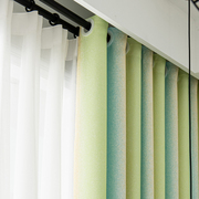 棉麻条纹渐变色窗帘成品北欧简约现代卧室加厚客厅遮光布2021