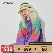 joyrich美式复古撞色拼接运动夹克外套，隐藏连帽冲锋衣男女士
