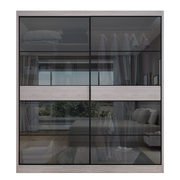 北2现代简约f柜式组装整体玻璃衣板，卧室欧门3门全套家具组合套装