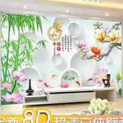 新中式电视背景墙壁纸现代简约5d墙布8d立体墙纸18d壁画2023
