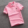 女童红色短袖男童纯棉t恤上衣，儿童粉色班服校服幼儿园polo衫小衫