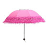 太阳伞女超轻小蕾丝伞，折叠晴雨两用遮阳伞公主，洋伞白色五层蕾丝