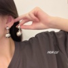 hualu-顶流之感~韩国简约百搭银色，金属球夸张气质设计感耳环耳夹