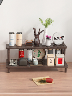 茶叶柜置物架实木茶具架，客厅茶室多层茶杯茶叶，收纳架子展示储物柜