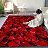 玫瑰客厅地毯卧室床边毯满铺大面积沙发茶几垫浪漫红色花瓣飘窗毯