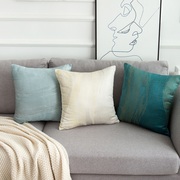 蓝色床头靠背套软包美式轻奢白色抱枕套沙发客厅靠枕靠垫不含芯