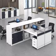 职员办公桌简约现代4人位员工，桌办公室桌椅，组合屏风财务桌带柜工
