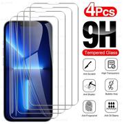 适用于苹果15 PRO MAX钢化膜4PCS 9H Tempered Glass iPhone15 14 13 12 Screen Protector高清11玻璃膜4片装