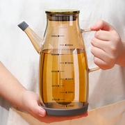 玻璃油壶家用厨房耐高温油罐大容量，带刻度不挂油装油倒油壶油瓶