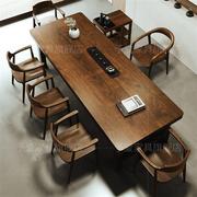 实木原木茶台茶桌椅组合阳台客厅，家用现代功夫大板办公泡茶台茶桌