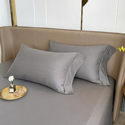 48x74cm纯色床上用品全棉斜纹枕套单人，纯棉枕头套天然素色枕芯套