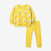 秋装女童黄色套头卫衣纯棉打底裤两件套儿童宝宝加厚上衣裤子套装