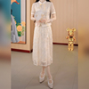 新中式国风套装裙夏季2024高贵结婚礼服重工，绣花连衣裙两件套