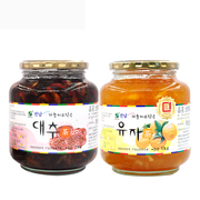 全南韩国进口全南蜂蜜柚子茶1kg全南蜂蜜大枣茶1kg组合