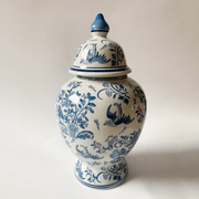 景德镇陶瓷器花瓶手绘储物罐中式家居大号青花瓷瓶客厅电视柜摆件