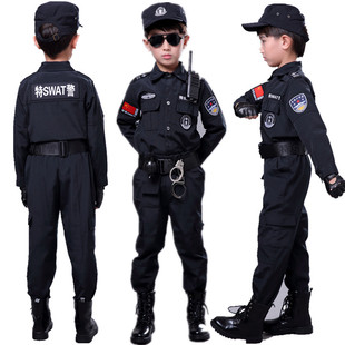 儿童警服特警服装备警官服警察制服表演服cosplay男童特种兵套装
