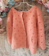 2020年橘粉色波点中长款加厚高端奢华皮草甜美外套，时尚冬款