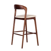 OMEAN北欧实木吧台椅家用高脚凳现代简约酒吧椅创意设计师白蜡木