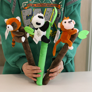 正版抱竹大熊猫毛绒玩具棒棒锤玩偶按摩棒槌成都基地同款生日礼物