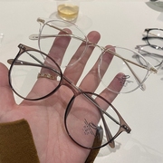 冷茶色镜框可配度数眼镜框tr90镜架女超轻近视光学防蓝光眼镜眼镜