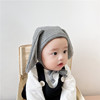 新生婴儿胎帽秋冬季护头囟帽0-12月超萌男女宝宝套头帽系带护耳帽