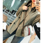 品质巨好！薄款绿色短款棉麻风衣 春秋新款宽松收腰女士衬衫外套
