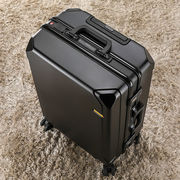 行李箱男拉杆箱女黑色铝框静音万向轮20寸登机箱大容量旅行箱