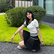 韩国高尔夫服装女款秋冬针织衫短袖打底衫透气修身长袖polo衫球衣