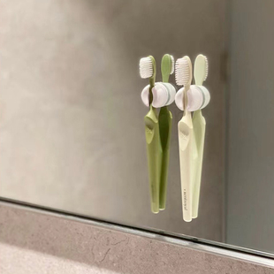 牙刷置物架壁挂式简约免打孔浴室卫生间牙具套装，吸盘式镜子置物架