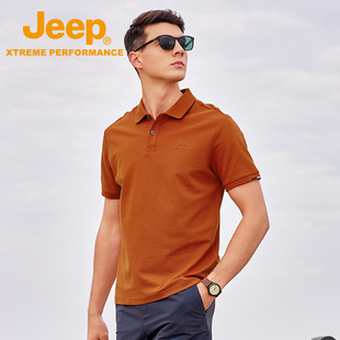 Jeep吉普夏季POLO衫男休闲运动商务短袖上衣不易变形透气翻领T恤