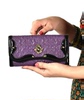 日本annasui安娜苏，女士复古真皮长款钱包，翻盖日系卡包