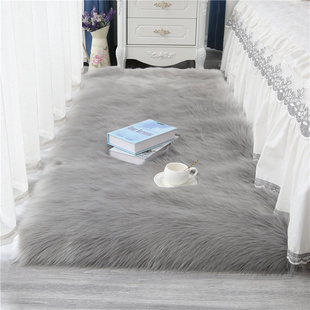 长毛绒地毯ins北欧风卧室，床边简约地垫仿羊毛，橱窗装饰垫坐垫定制